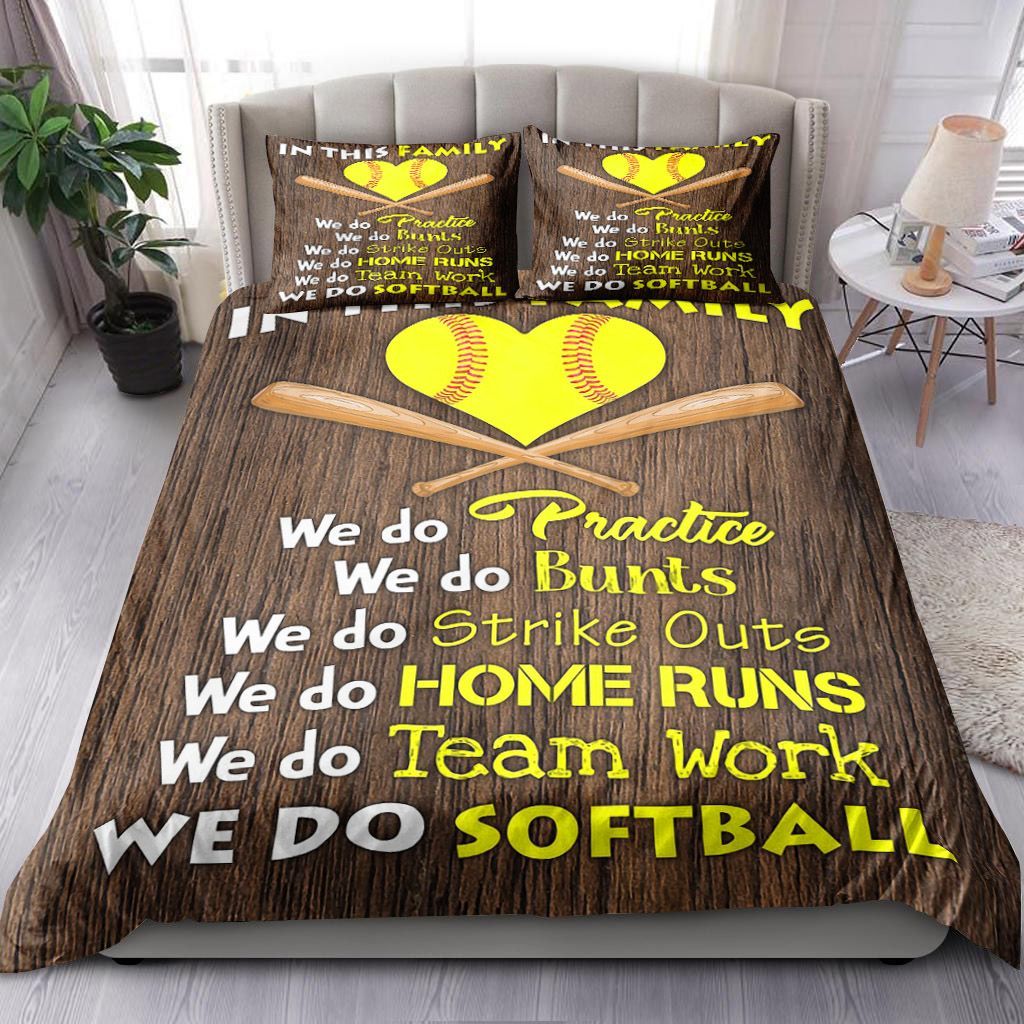 Softball In This Family Bedding Set