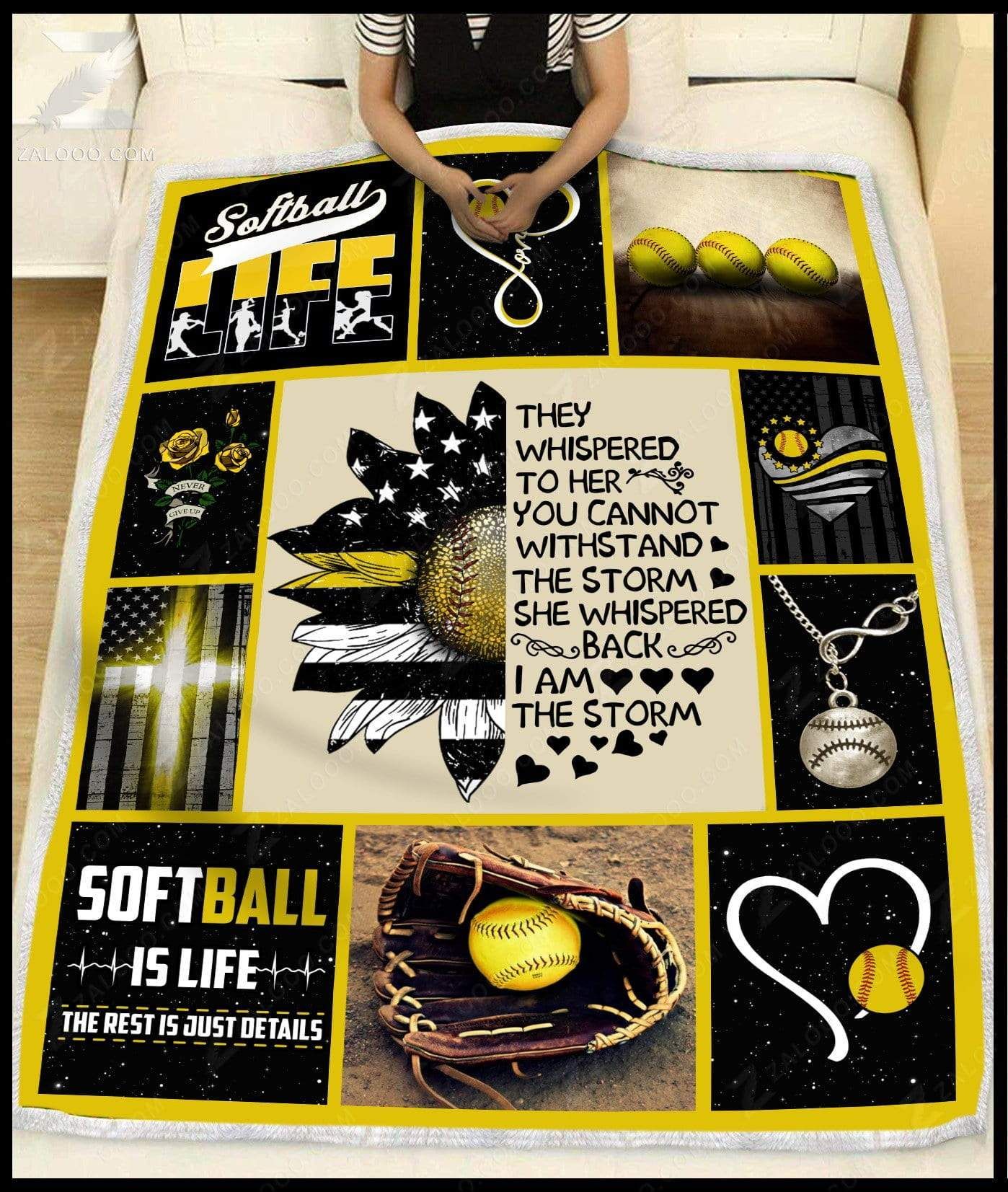 Softball Life Sherpa Fleece Blanket