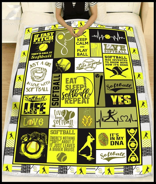 Softball Life Sherpa Fleece Blanket