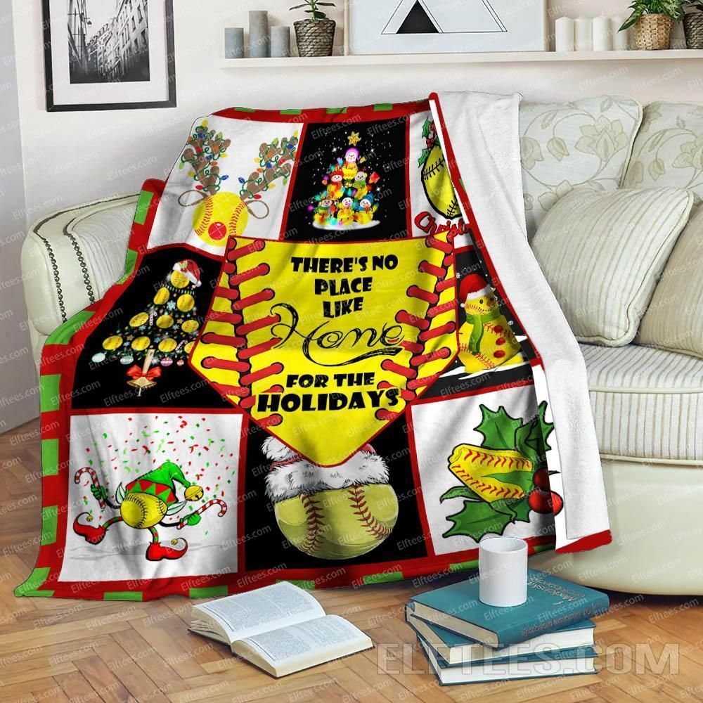 Softball Lovers Christmas Sherpa Fleece Blanket