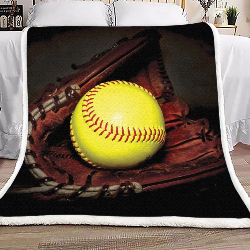 Softball Sherpa Fleece Blanket