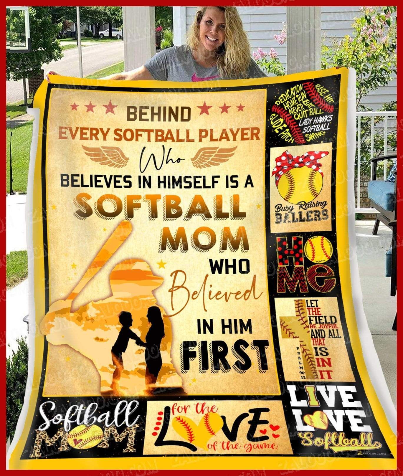 Softball Only Real Girls Become Softball Players Sherpa Fleece Blanket