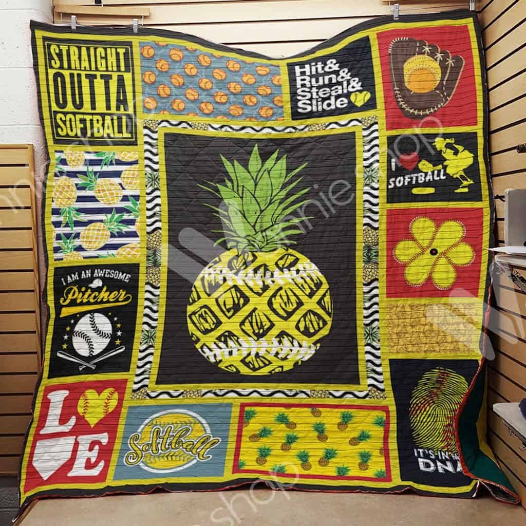 Softball Pineapple Quilt Blanket DHC1102709TD