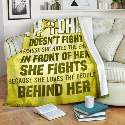 Softball Pitcher Sherpa Fleece Blanket
