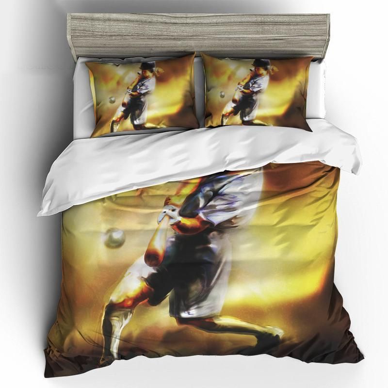 Softball Playing Bedding Set