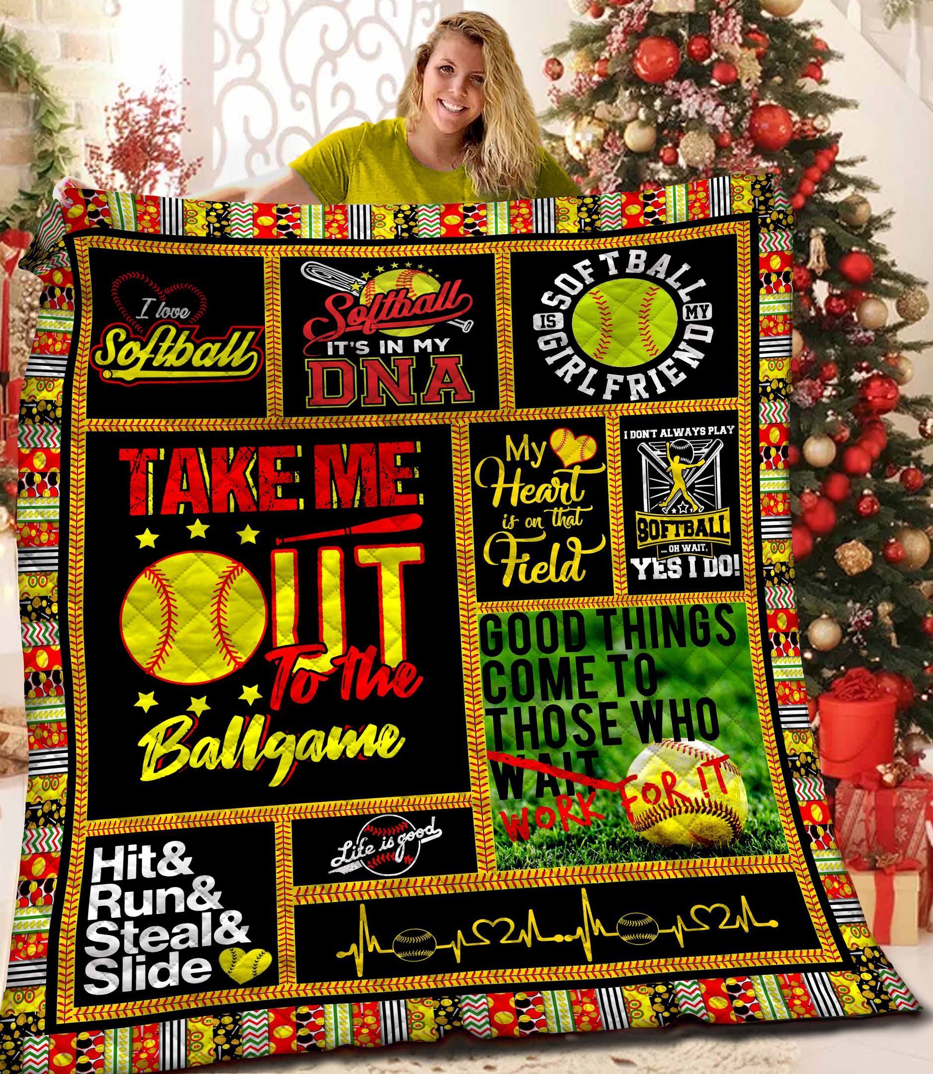 Softball Quilt Blanket BBB091109NL