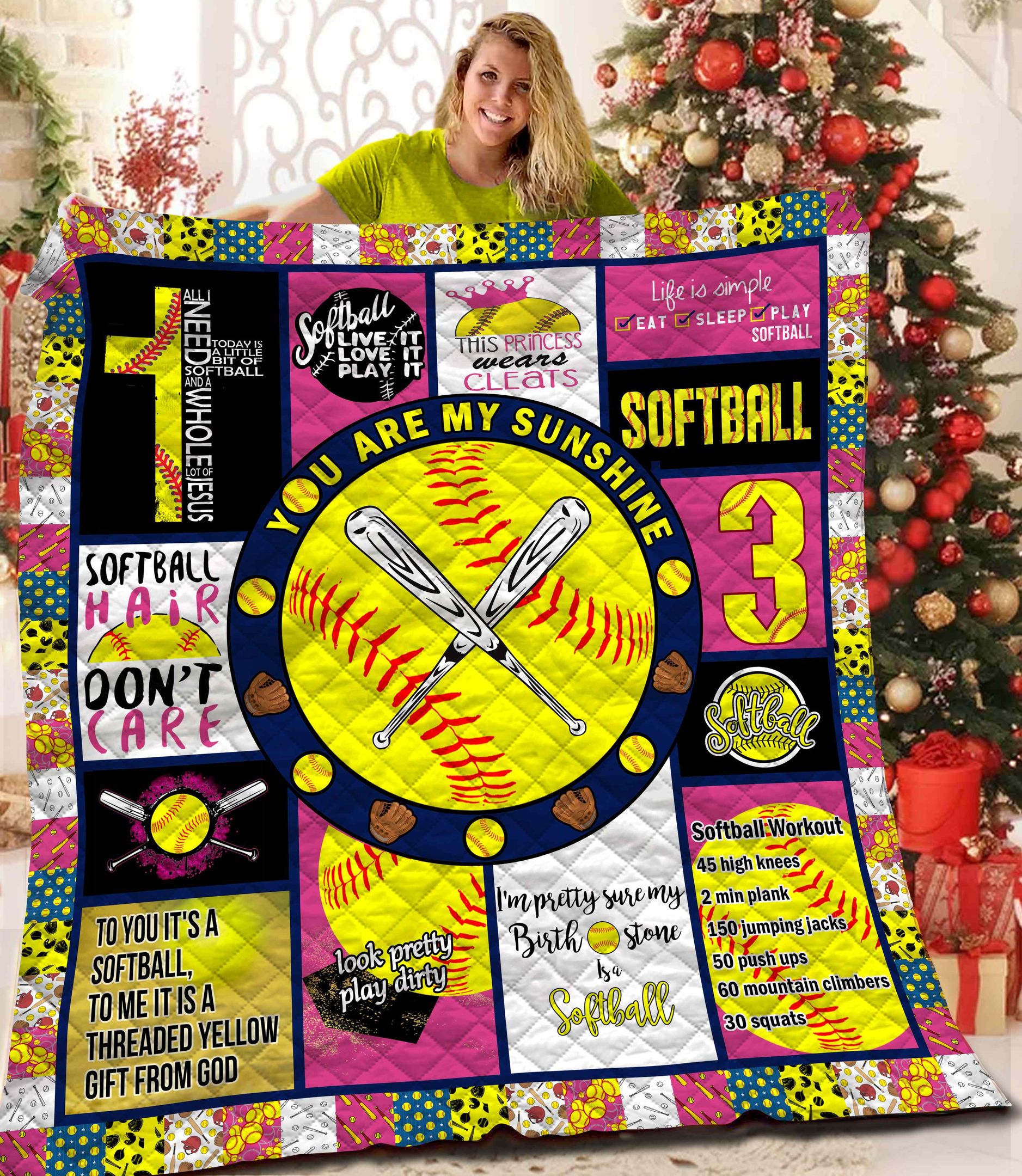 Softball Quilt Blanket BBB241021NB