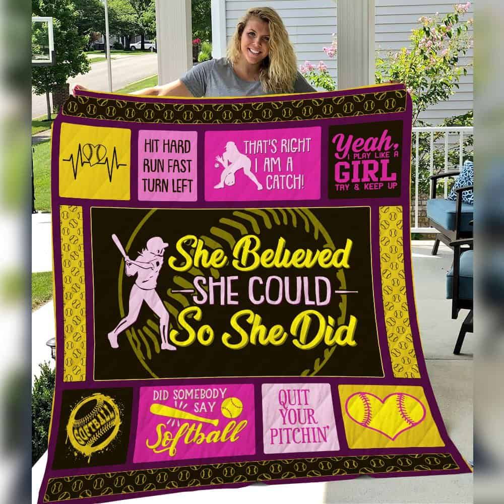 Softball Quilt Blanket DHC01021256TD