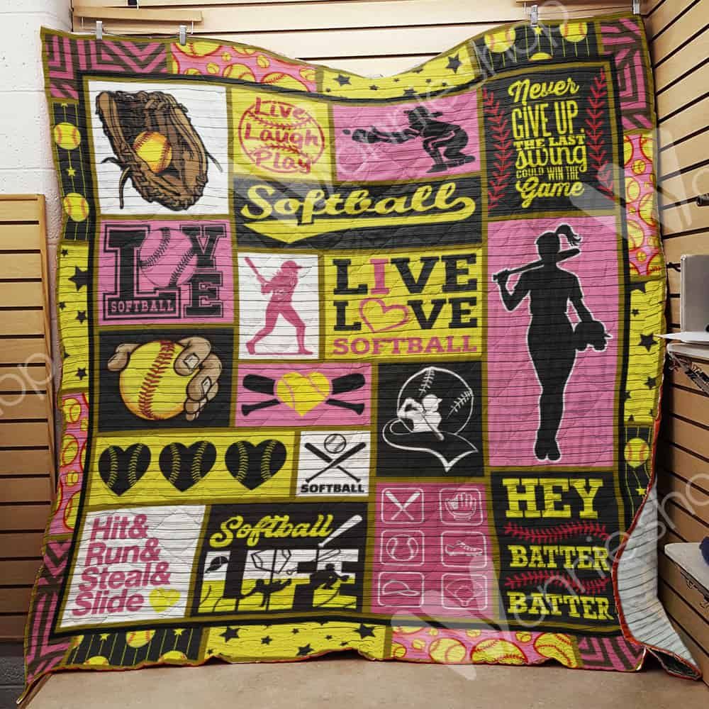 Softball Quilt Blanket DHC01021317TD