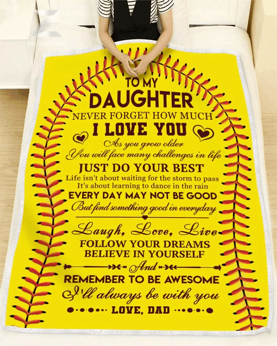 Softball Remember To Be Awesome Sherpa Fleece Blanket