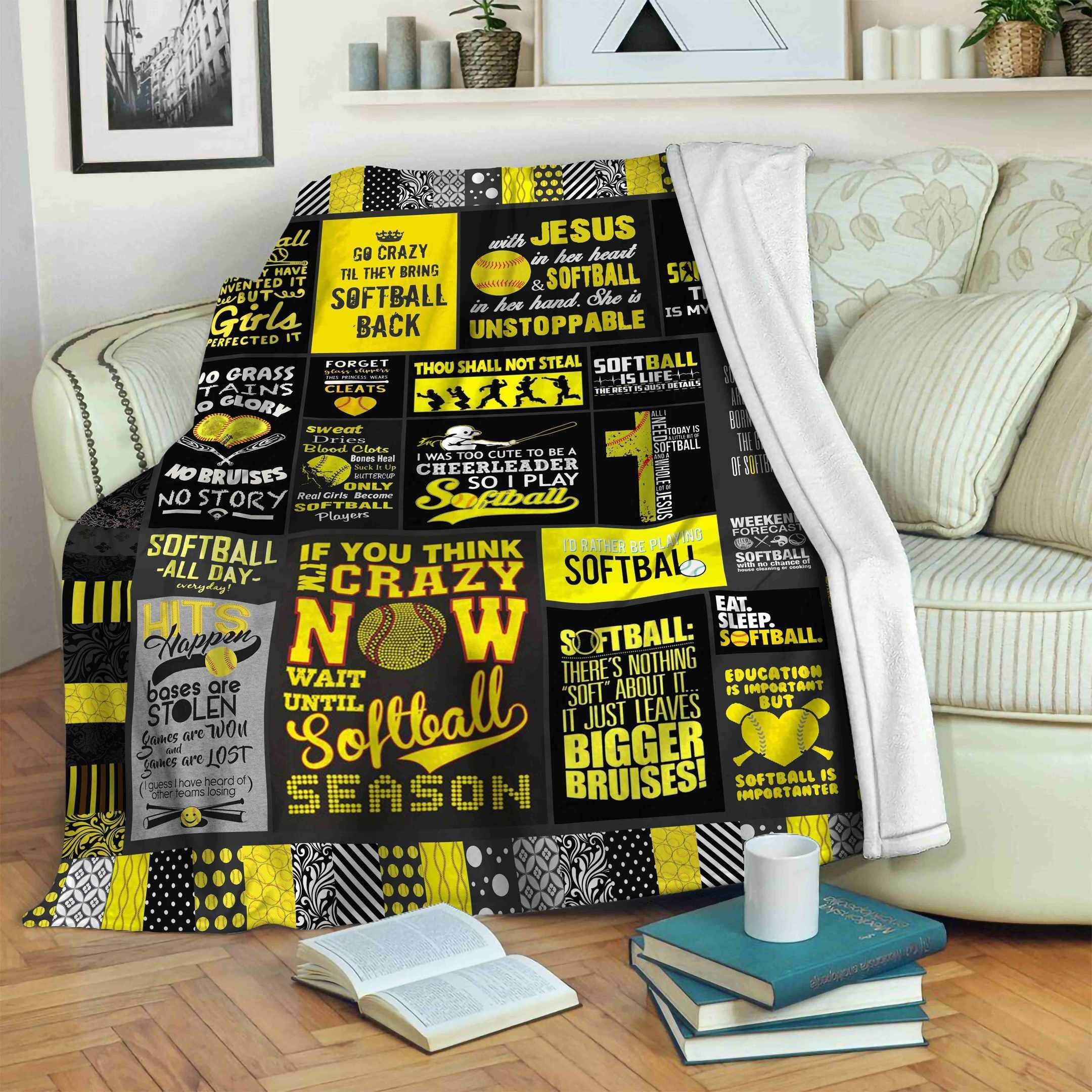 Softball Season Sherpa Fleece Blanket