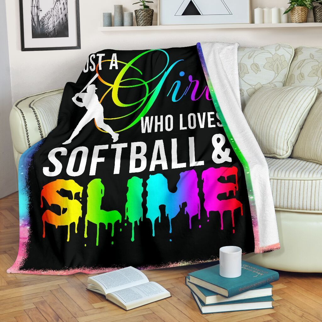 Softball Slime Sherpa Fleece Blanket