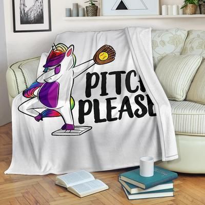 Softball Unicorn Sherpa Fleece Blanket