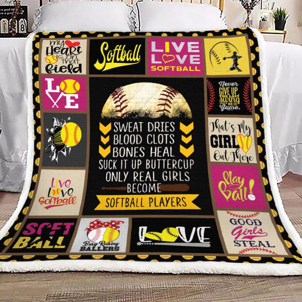 Softball Sherpa Fleece Blanket