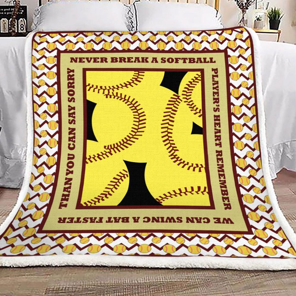 Softball Sherpa Fleece Blanket