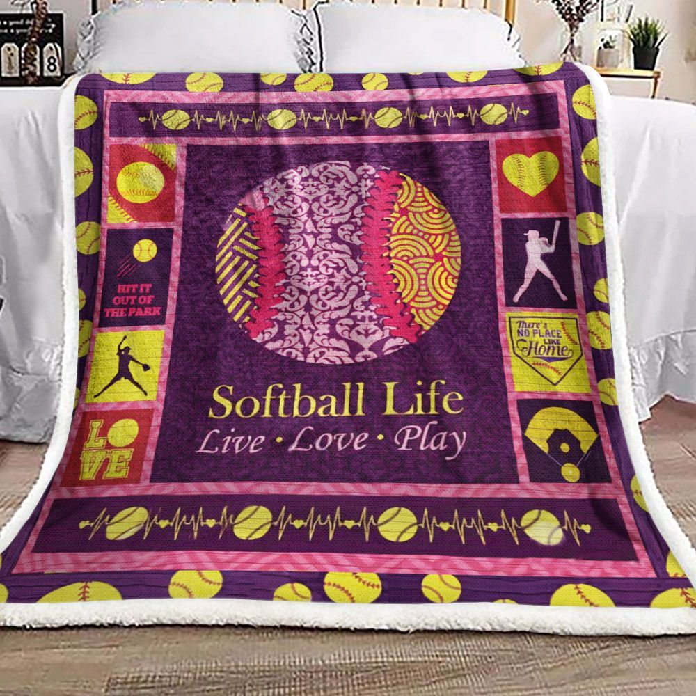 Softball Sherpa Fleece Blanket
