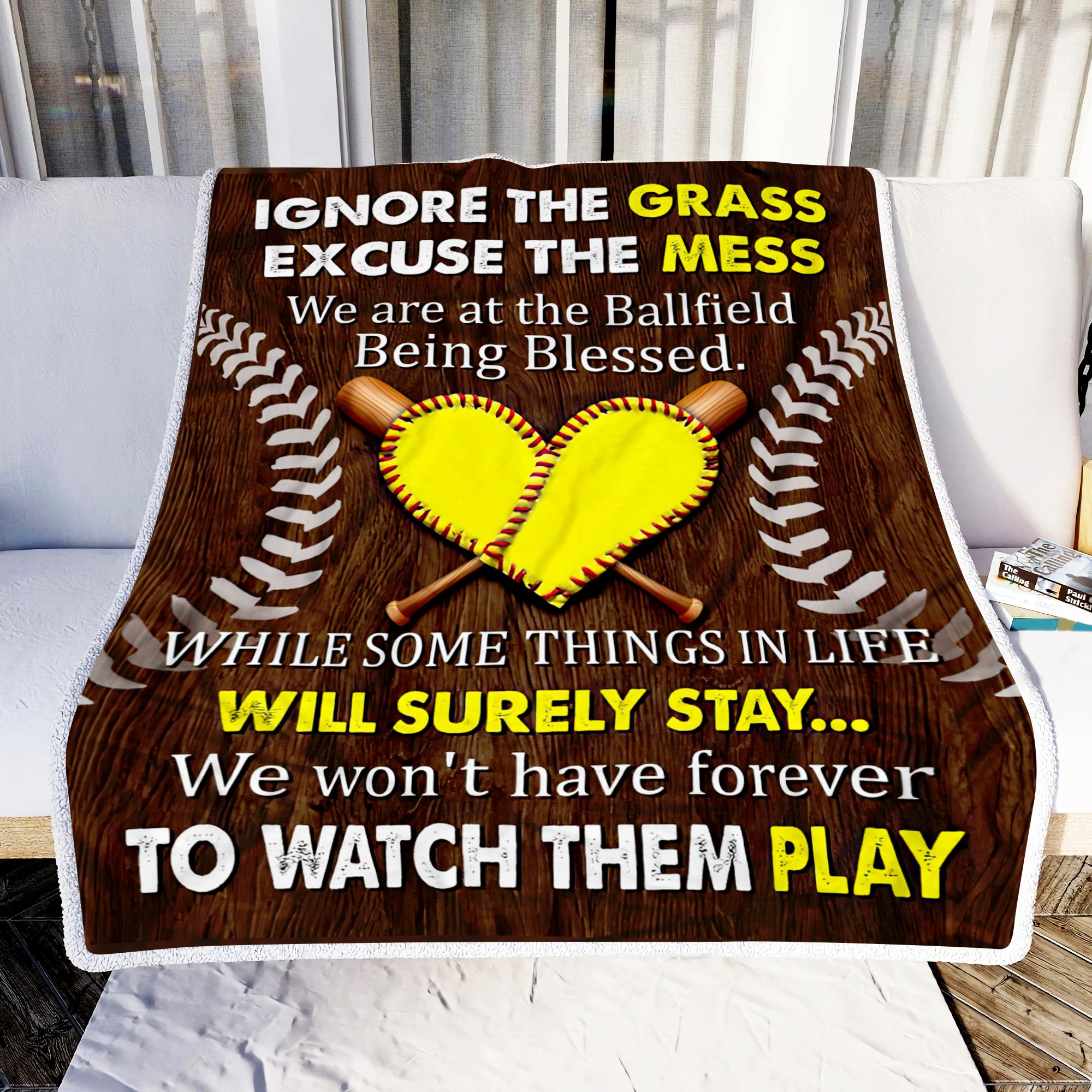 Softball Watch Them Play Fleece Blanket