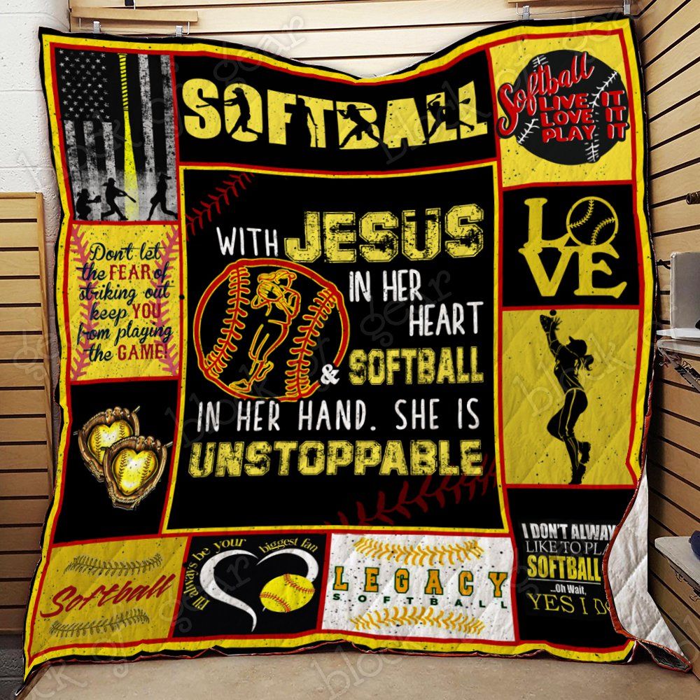 Softball With Jesus Quilt Thl937 Dhc11122208Dd