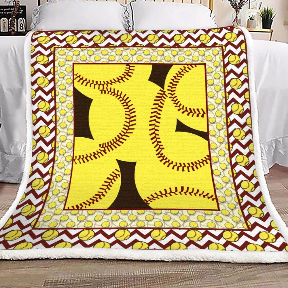 Softball Sherpa Fleece Blanket