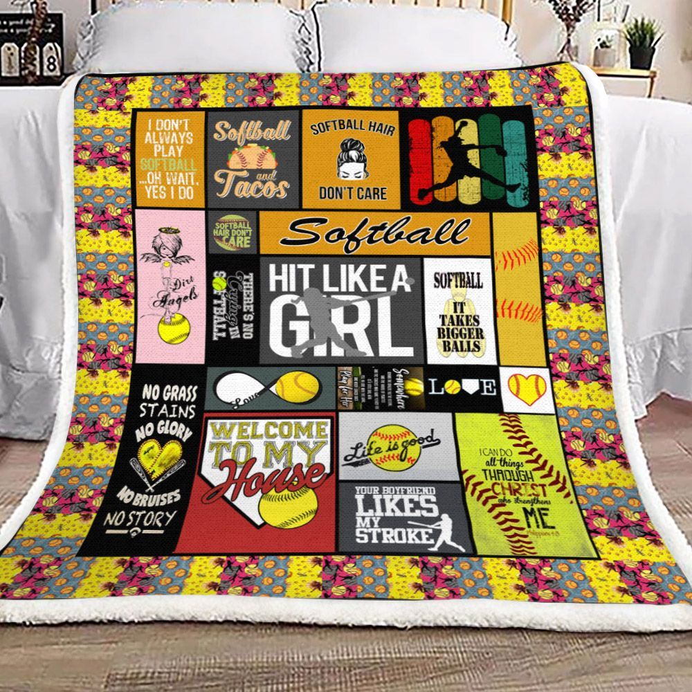 Softball Sherpa Fleece Blanket