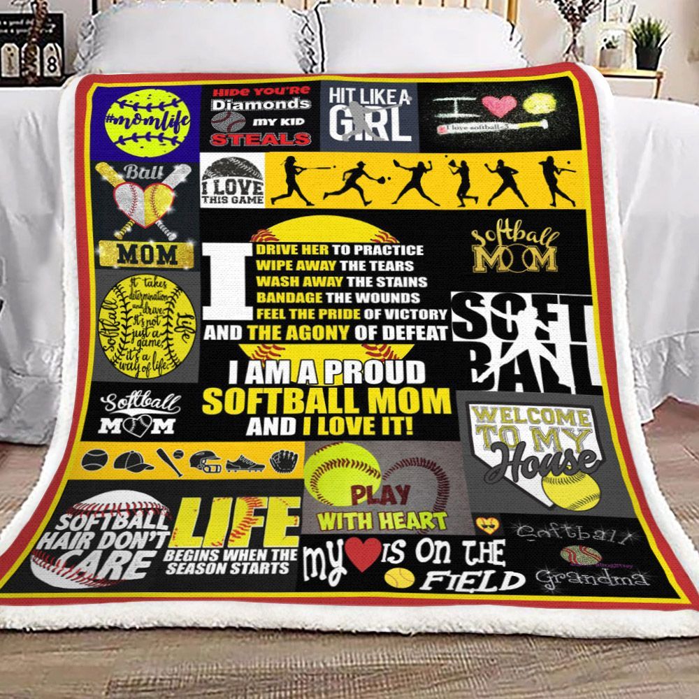 Softball Sherpa Fleece Blanket