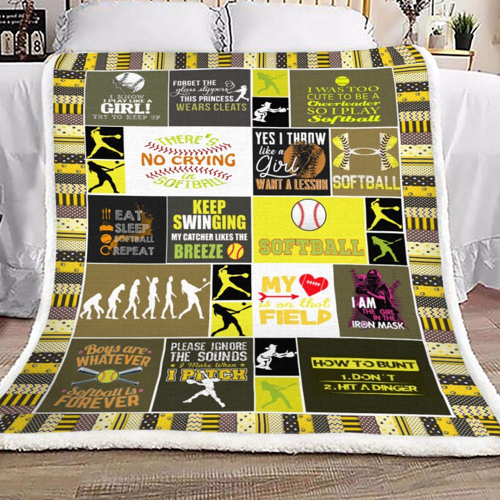 Softball Sherpa Fleece Blanket