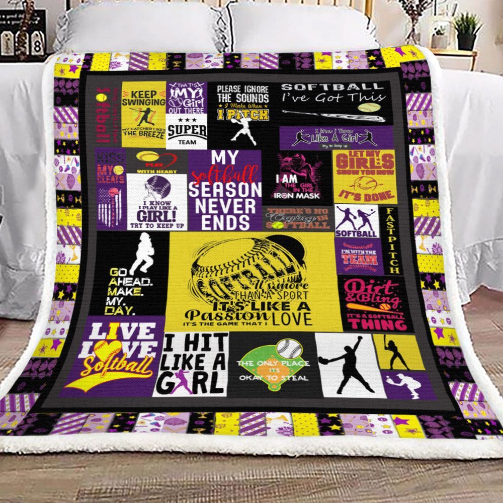 Softball Sherpa Fleece Blanket
