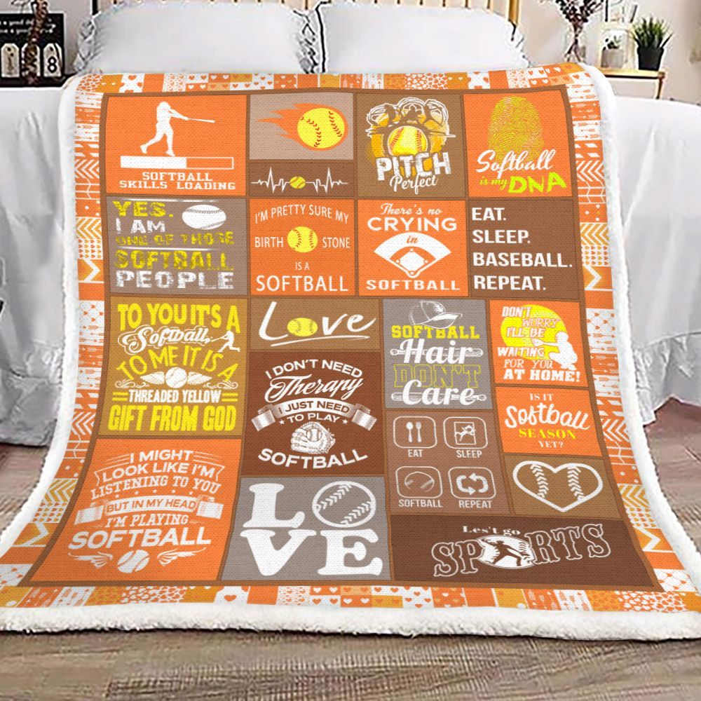Softball Sherpa Fleece Blanket