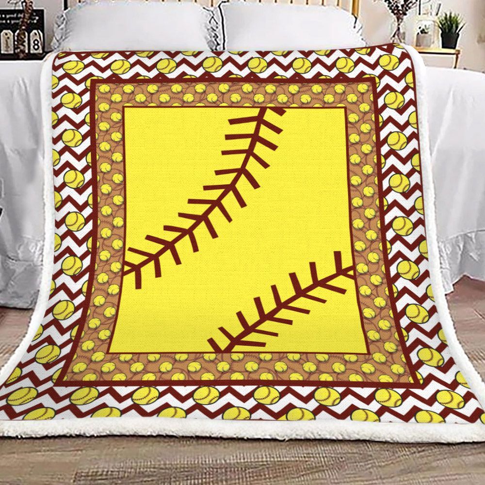 Softball Sherpa Fleece Blanket