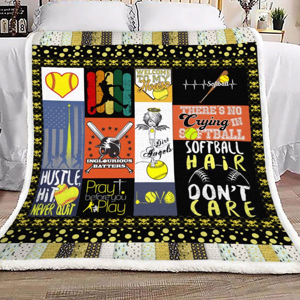 Softball Sherpa Fleece Blanket