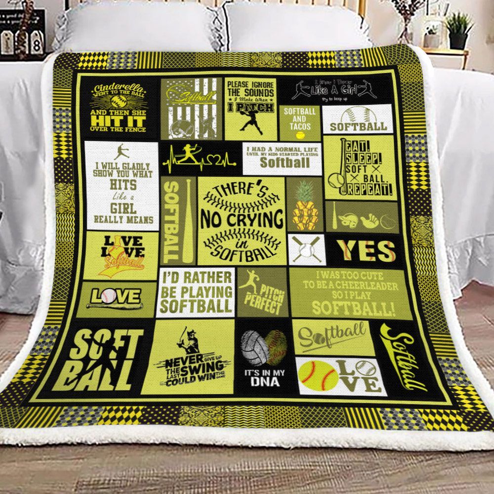 Softball Sherpa Fleece Blanket