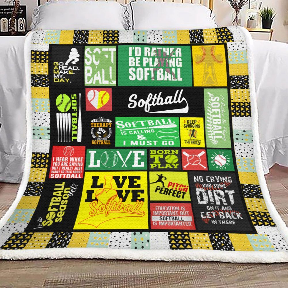 Softball Sherpa Fleece Blanket