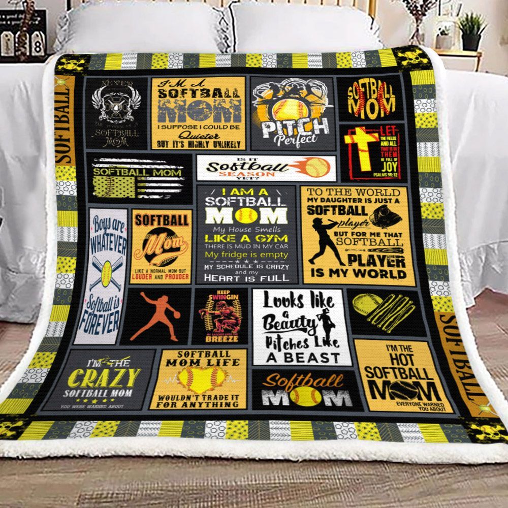 Softball Sherpa Fleece Blanket