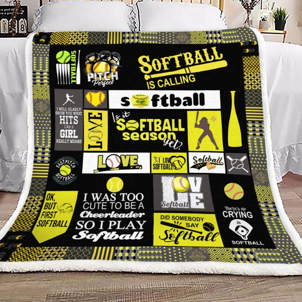 Softball Sherpa Fleece Blanket