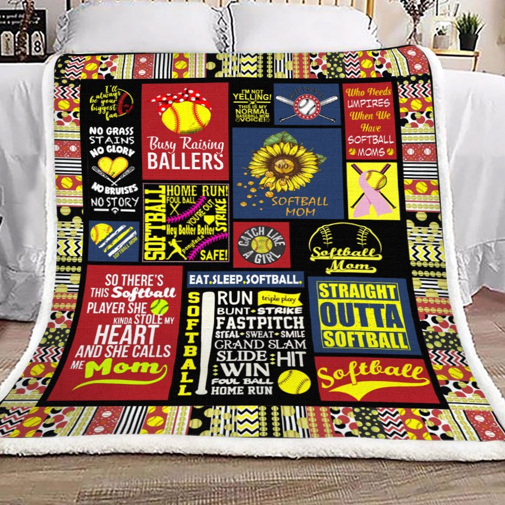 Softball Sherpa Fleece Blanket