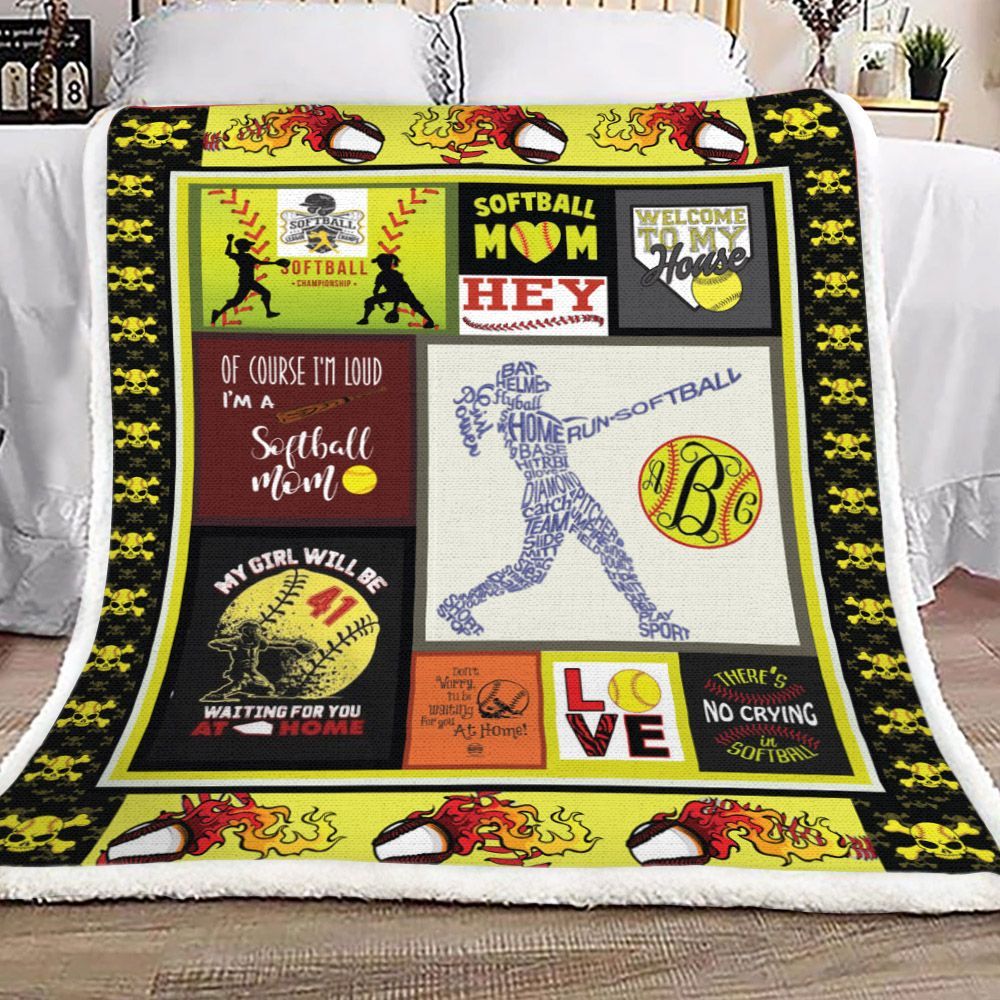 Softball Sherpa Fleece Blanket
