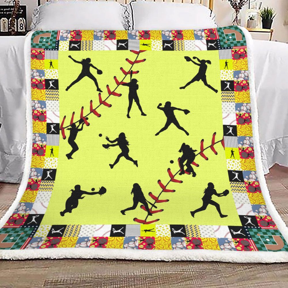 Softball Sherpa Fleece Blanket