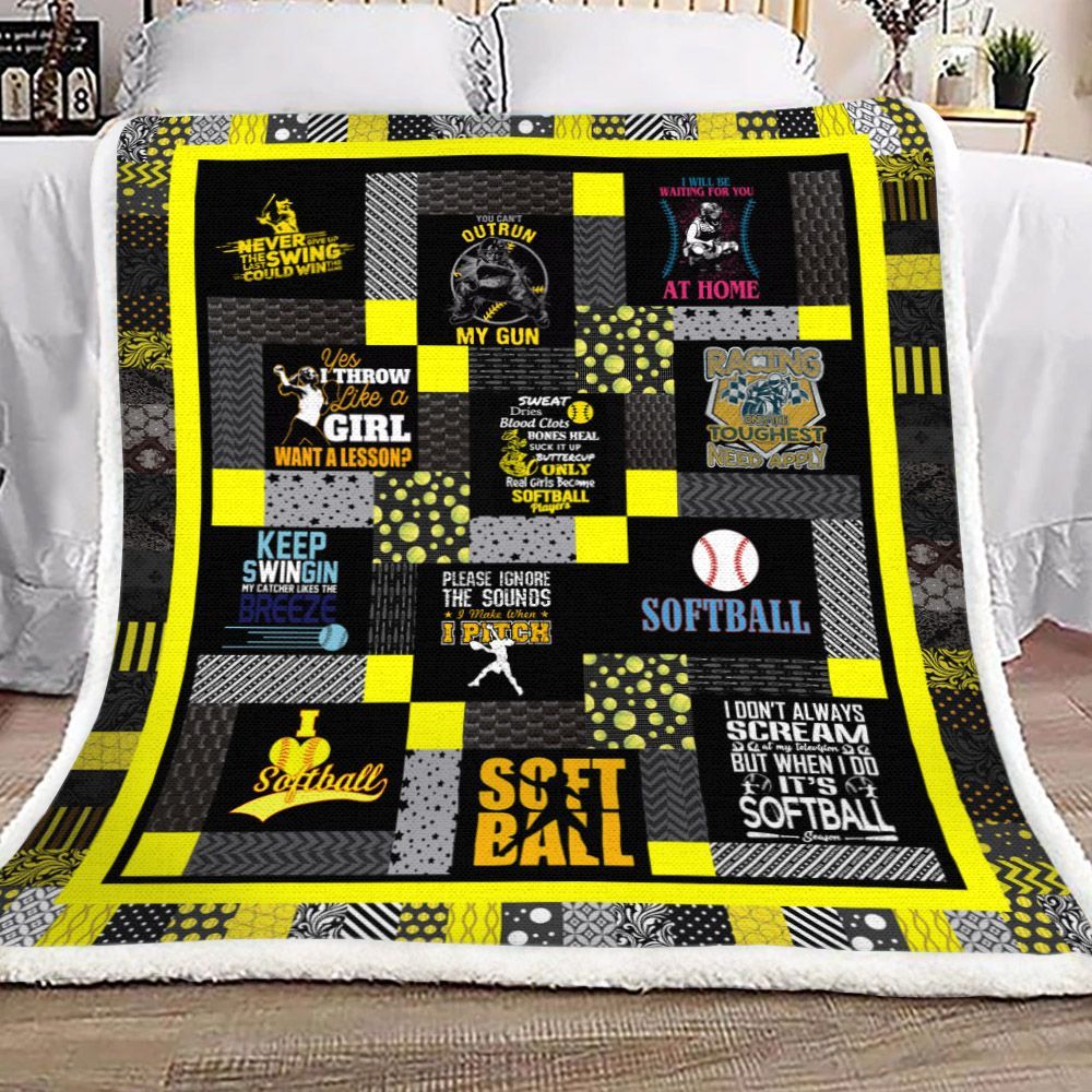 Softball Sherpa Fleece Blanket
