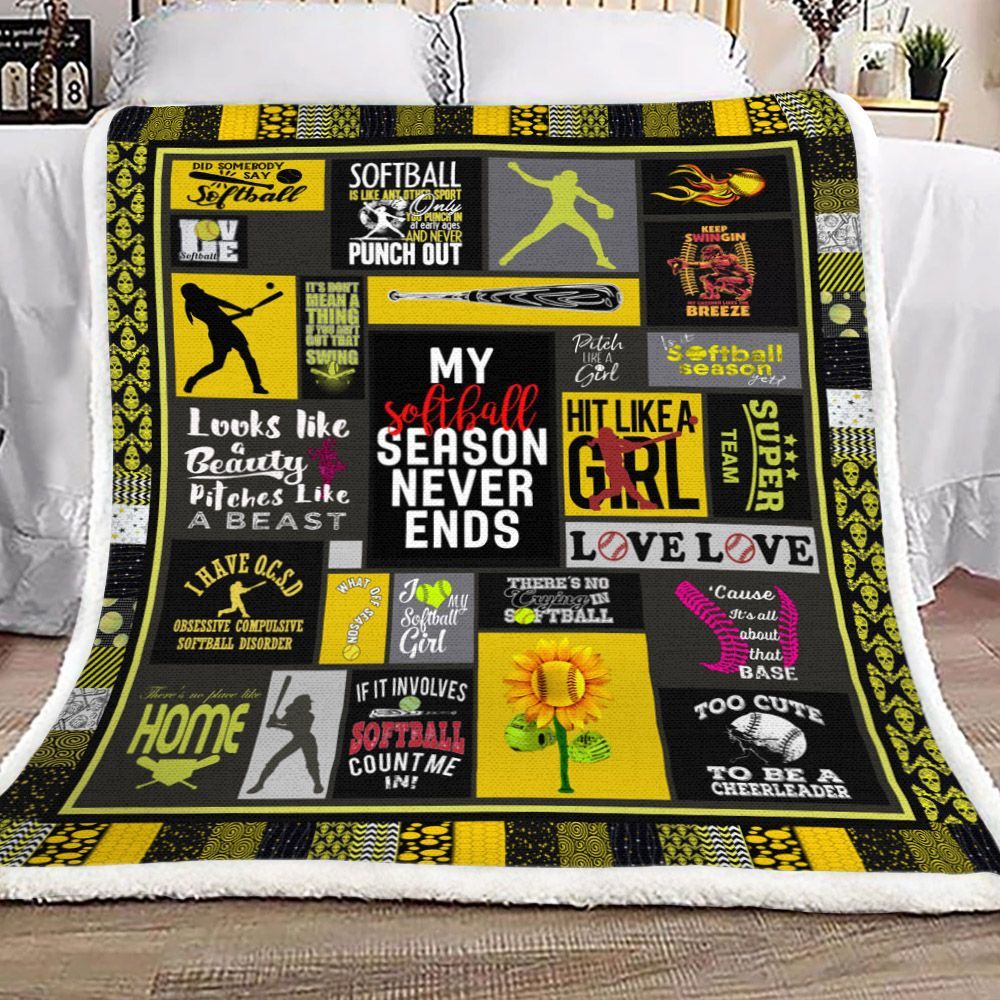 Softball Sherpa Fleece Blanket