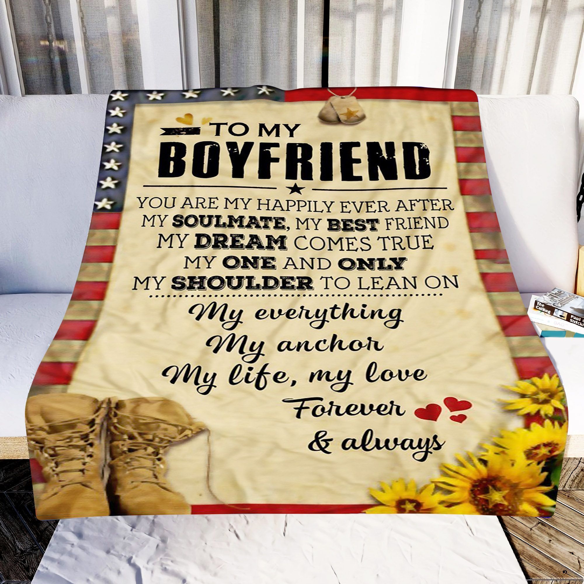 Soldier To My Boyfriend Sherpa Fleece Blanket