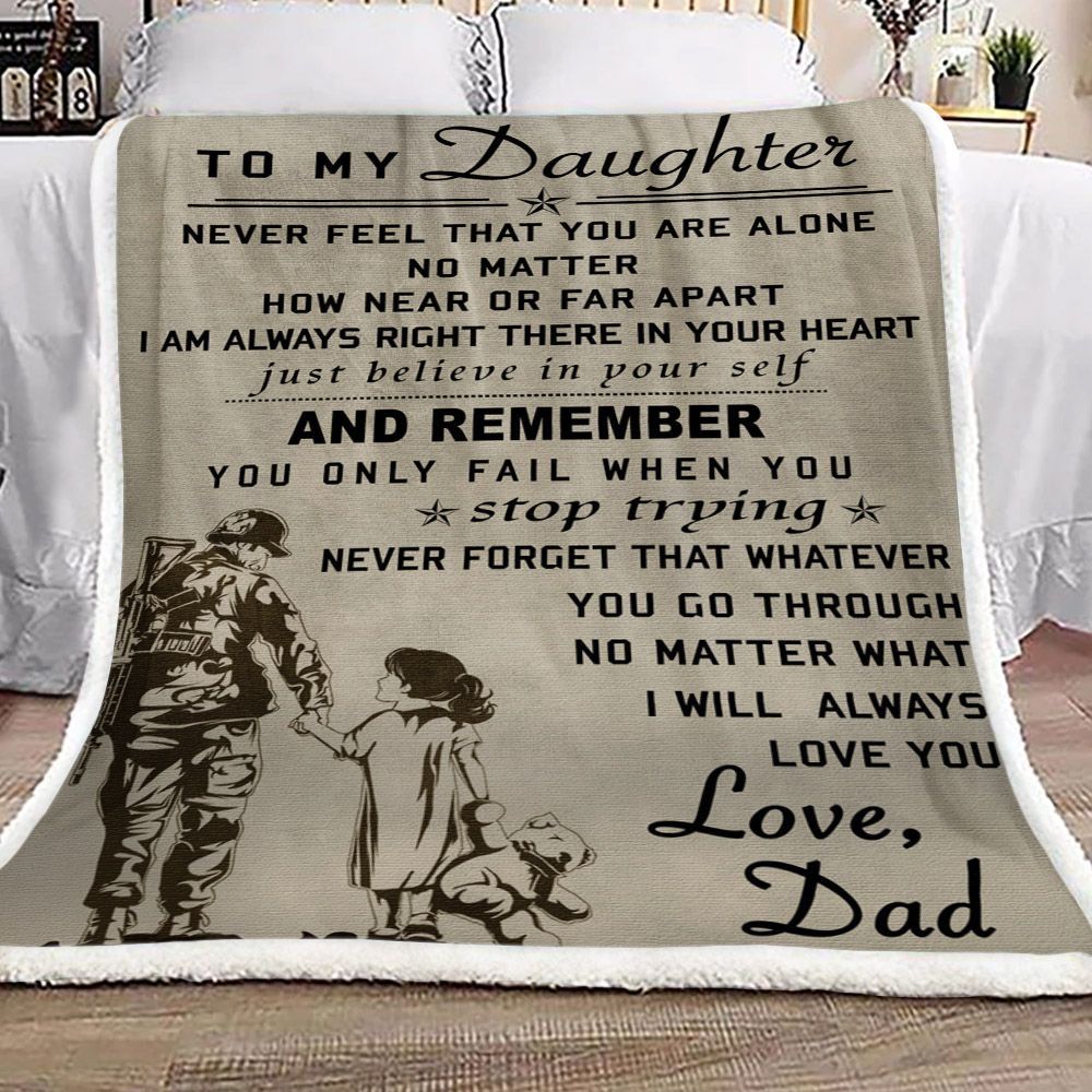 Soldier To My Daughter From Dad Sherpa Fleece Blanket