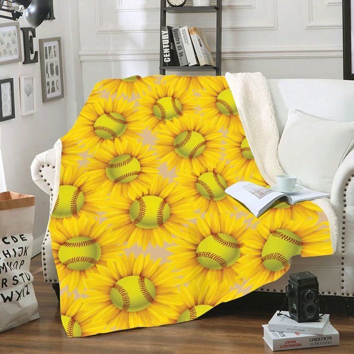 Solfball Sunflower Sherpa Fleece Blanket
