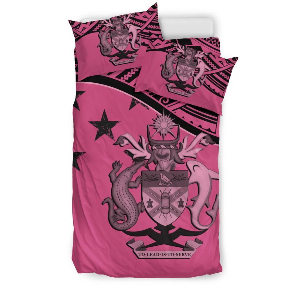 Solomon Island Patriots Pink And Black Bedding Set