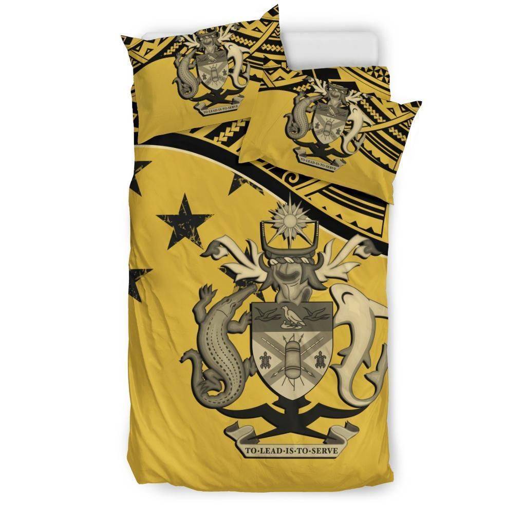 Solomon Island Yellow And Black Bedding Set