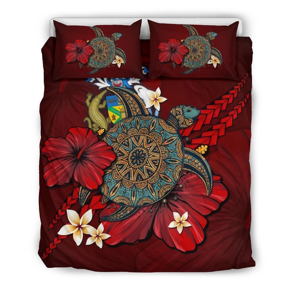 Solomon Islands Red Turtle Tribal Bedding Set