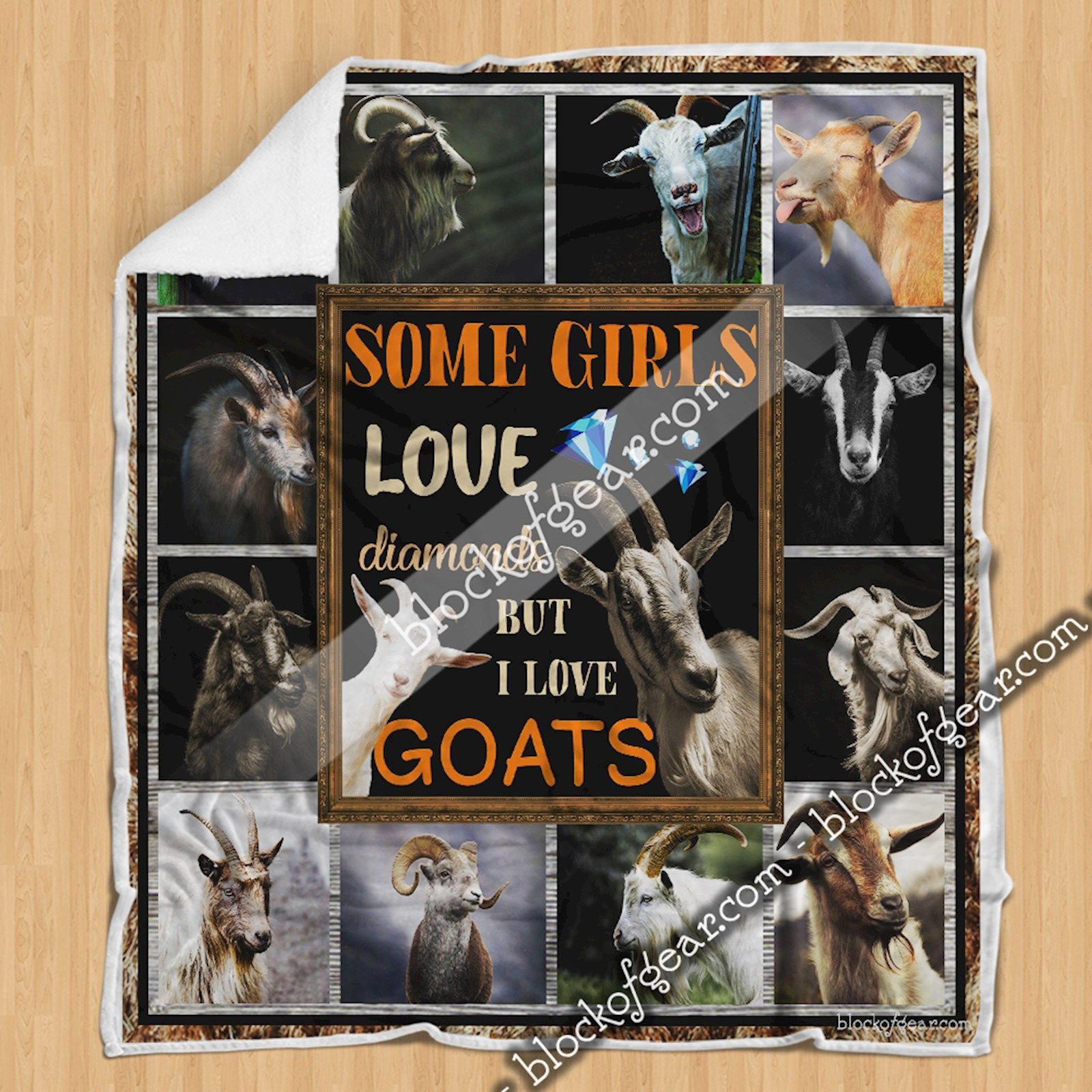 Some Girls Love Diamonds But I Love Goats Sherpa Fleece Blanket