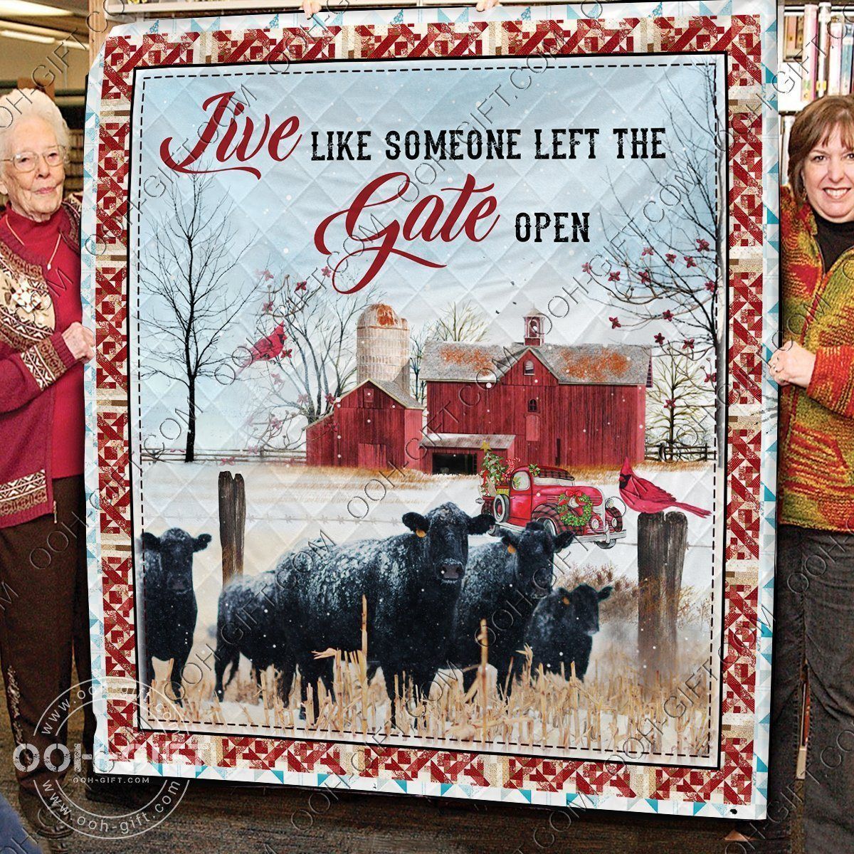 Someone Left The Gate Open Farmer Cows CLY1501178 Quilt Blanket