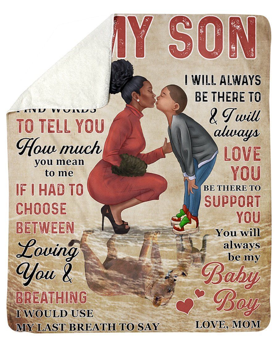 Sometimes It’s Hard To Find Words To My Son From Mom Fleece Blanket Sherpa Blanket