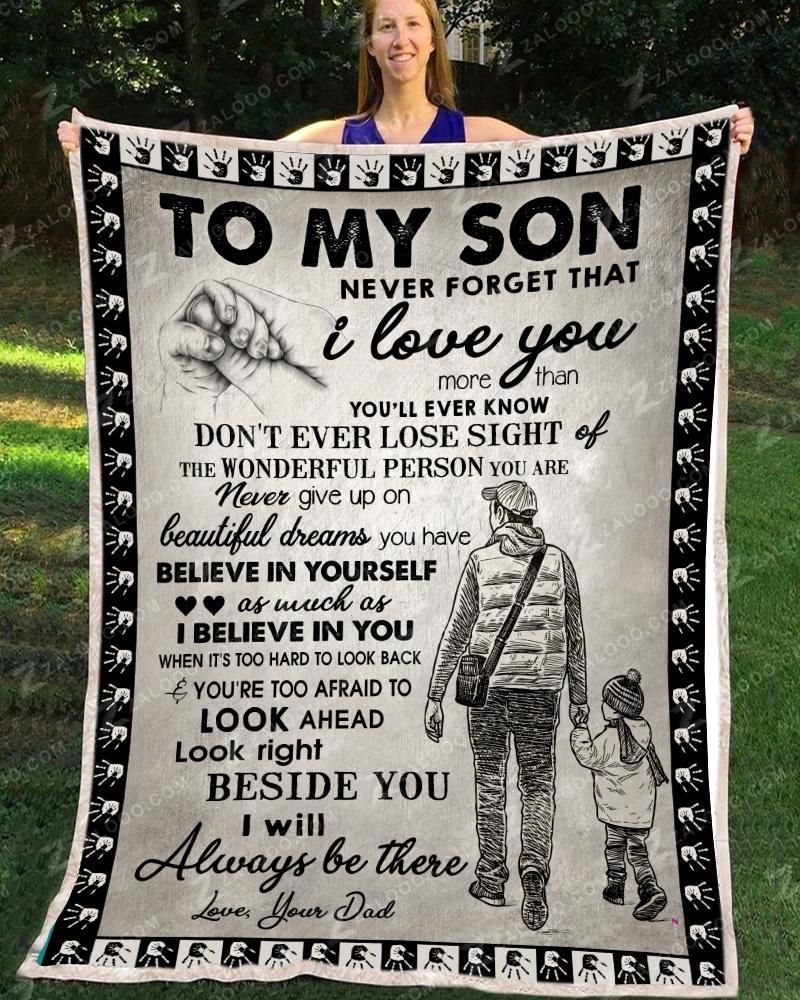 Son Dad Don’t Ever Lose Sight Sherpa Fleece Blanket