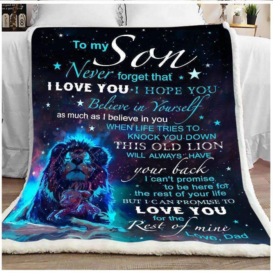 Son Dad I Will Always Have Your Back Sherpa Fleece Blanket